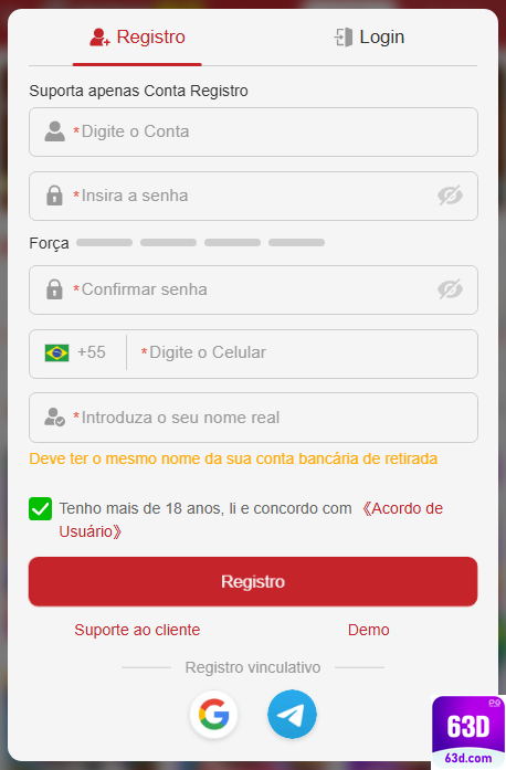 Experiência de Jogos 63d.com